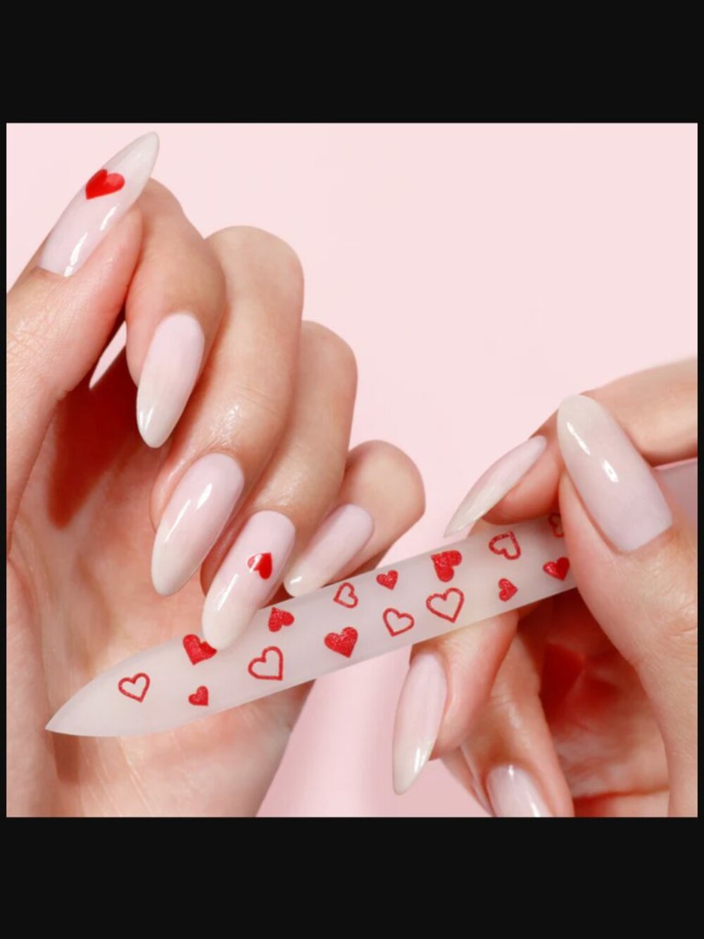 🌈4/$20 NEW Londontown Heart Glass Nail File Full Size Retail Price $12.00